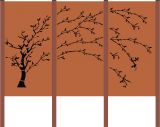 SWC017 Sichtschutz: 3-teiliger Baum Cortenstahl
