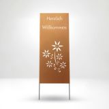 GAC10 Gartenschild 100 cm Corten 1,5 mm Cortenstahl