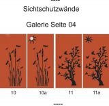 SW003 Design Sichtschutzwand incl. Pfosten Rostelement